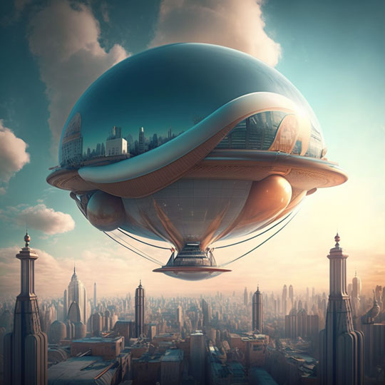 montgolfière futuriste